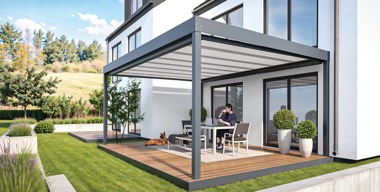 Unterdachbeschattung aus Aluminium